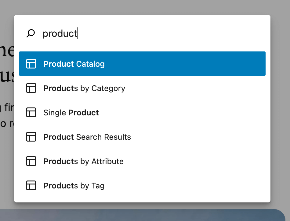 WooCommerce edit product catalog in site editor